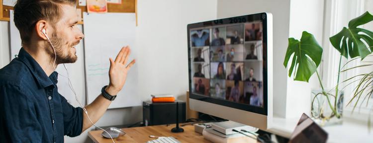 Remote worker community interacting positively