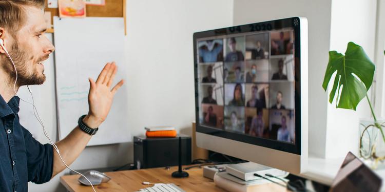 Remote worker community interacting positively