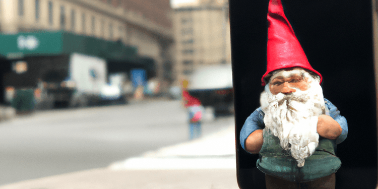 DALL·E 2023-02-05 13.03.19 - gnome on an iPhone in New York city